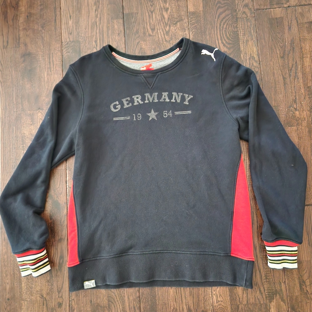 Puma Men's Black and Red Germany Sweater